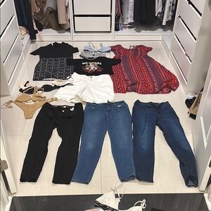 Stylish Clothing Bundle with Jeans and Dresses